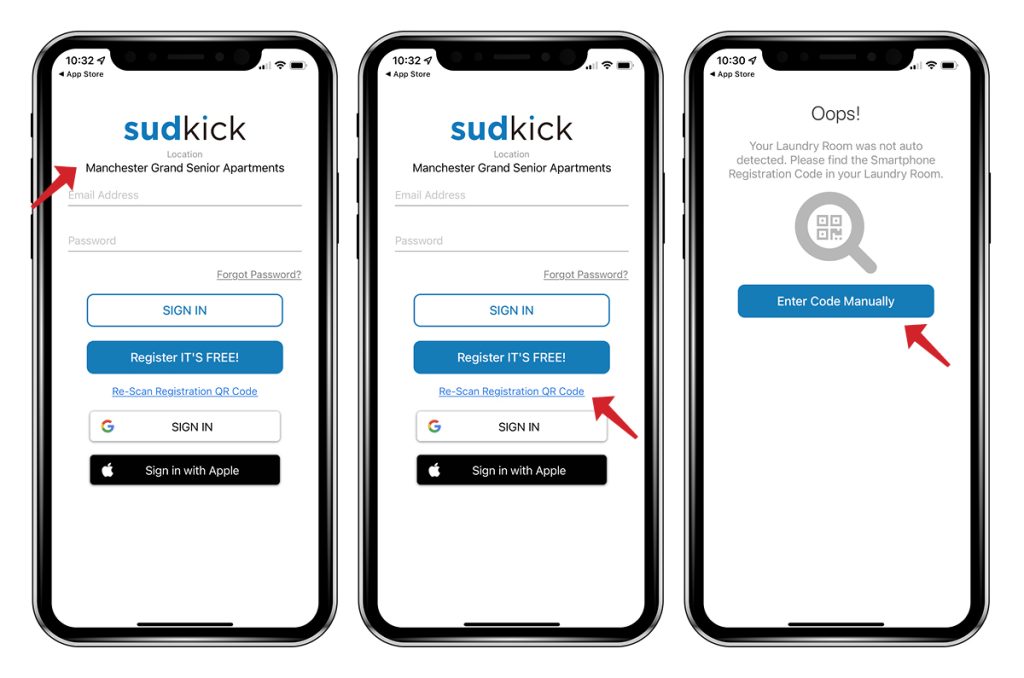 Photo of location settings in SudKick App
